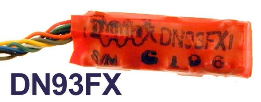 Digitrax #DN93FX 1 Amp Wired 3 Function DCC Mobile Decoder - Sealed