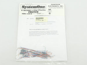 Wangrow System One #DN-103-6 N Scale 1.0 Amp 3-Function DCC Decoder 6-Pack