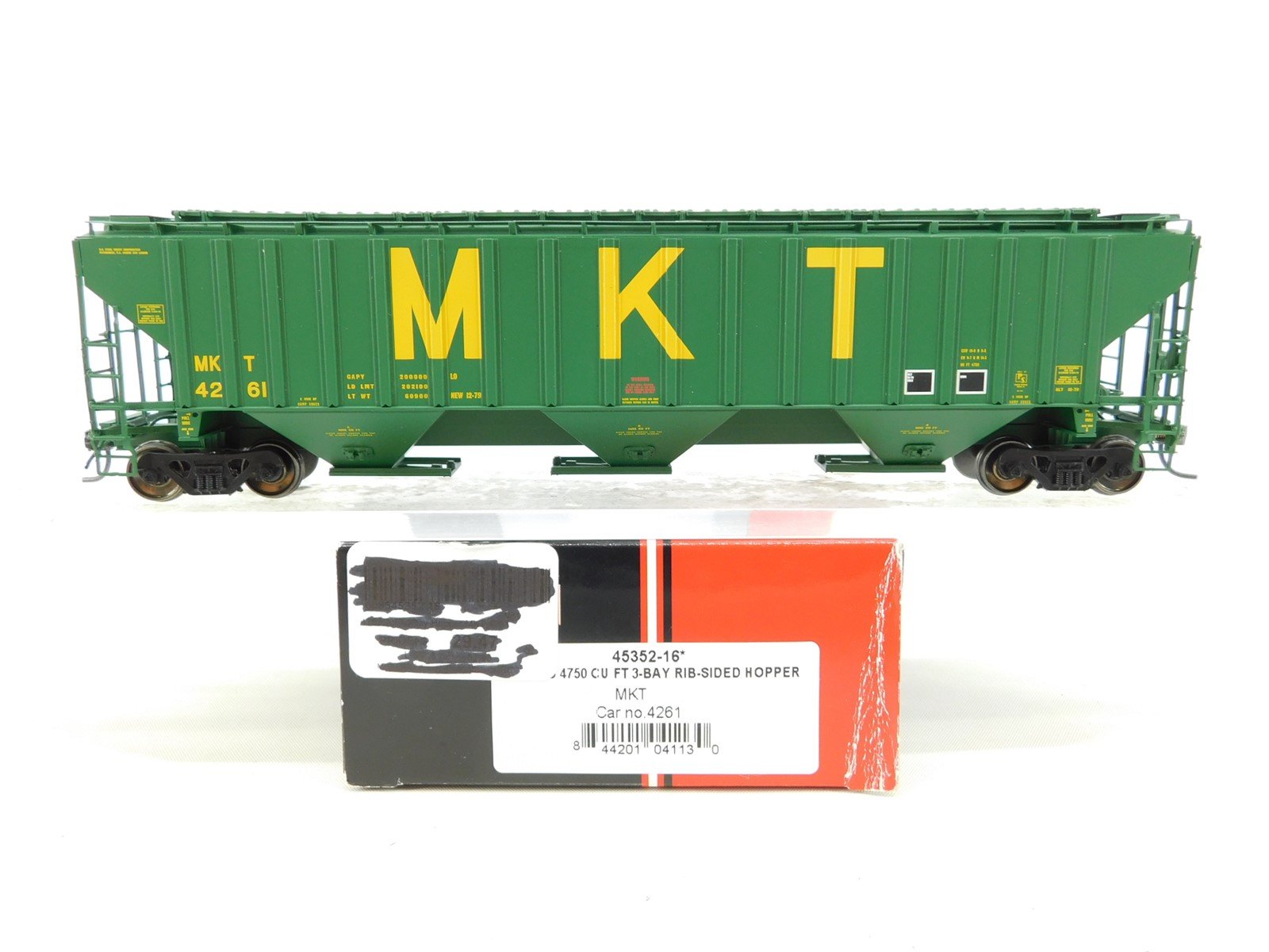 HO Intermountain 45352-16 MKT Missouri Kansas Texas 3-Bay Covered Hopper #4261