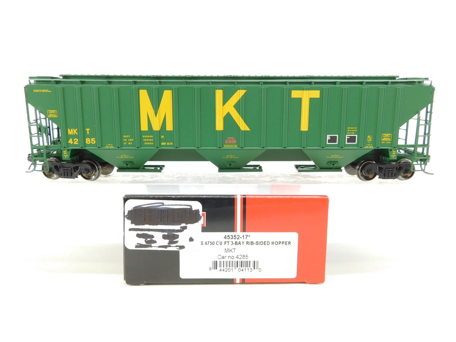 HO Intermountain 45352-17 MKT Missouri Kansas Texas 3-Bay Covered Hopper #4285