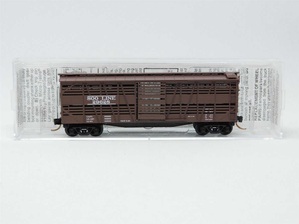 N Scale Micro-Trains MTL 35140 SOO Line 40&#39; Single Door Stock Car #29628