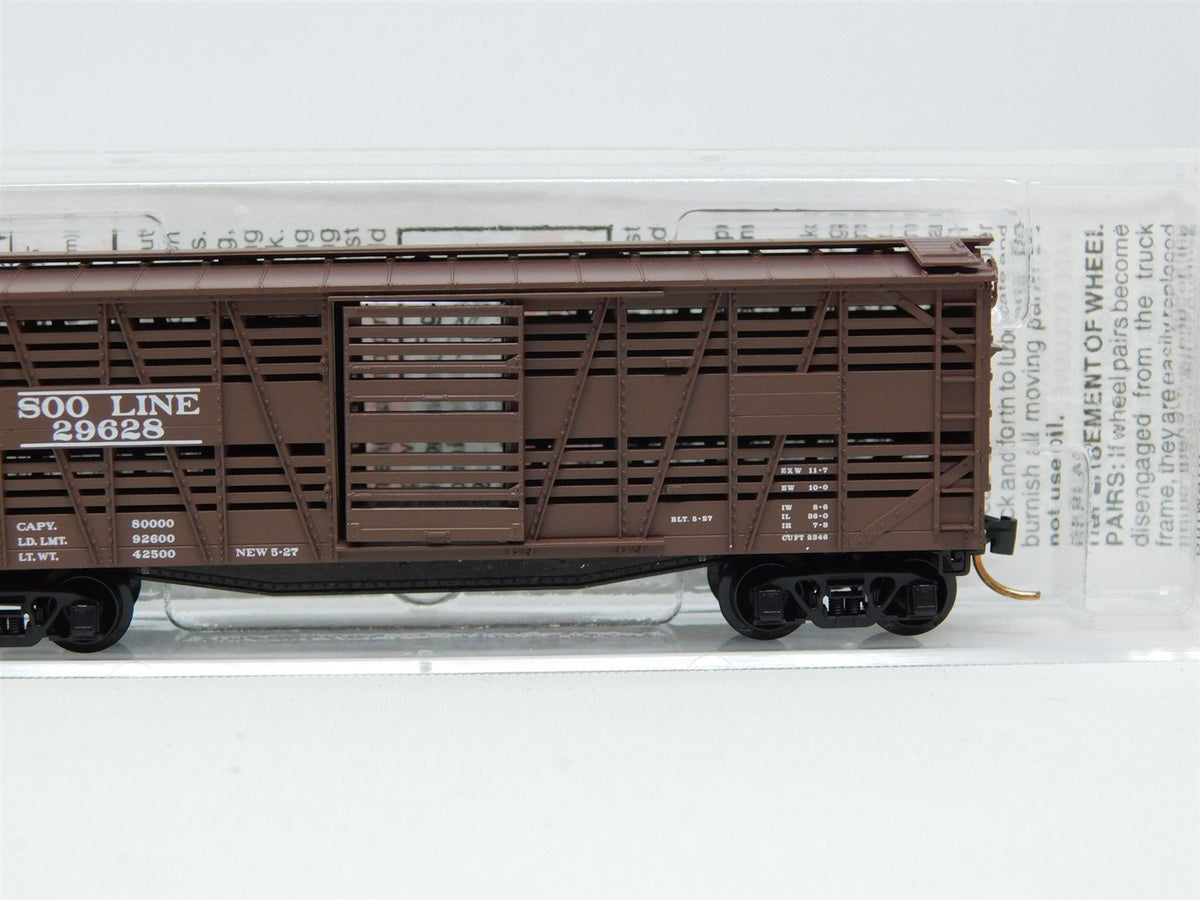 N Scale Micro-Trains MTL 35140 SOO Line 40&#39; Single Door Stock Car #29628