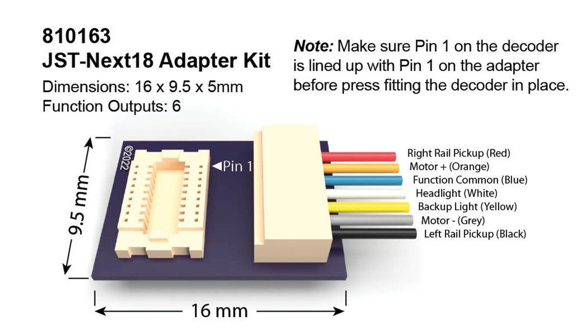 Soundtraxx 810163 JST-Next18 Adapter Kit