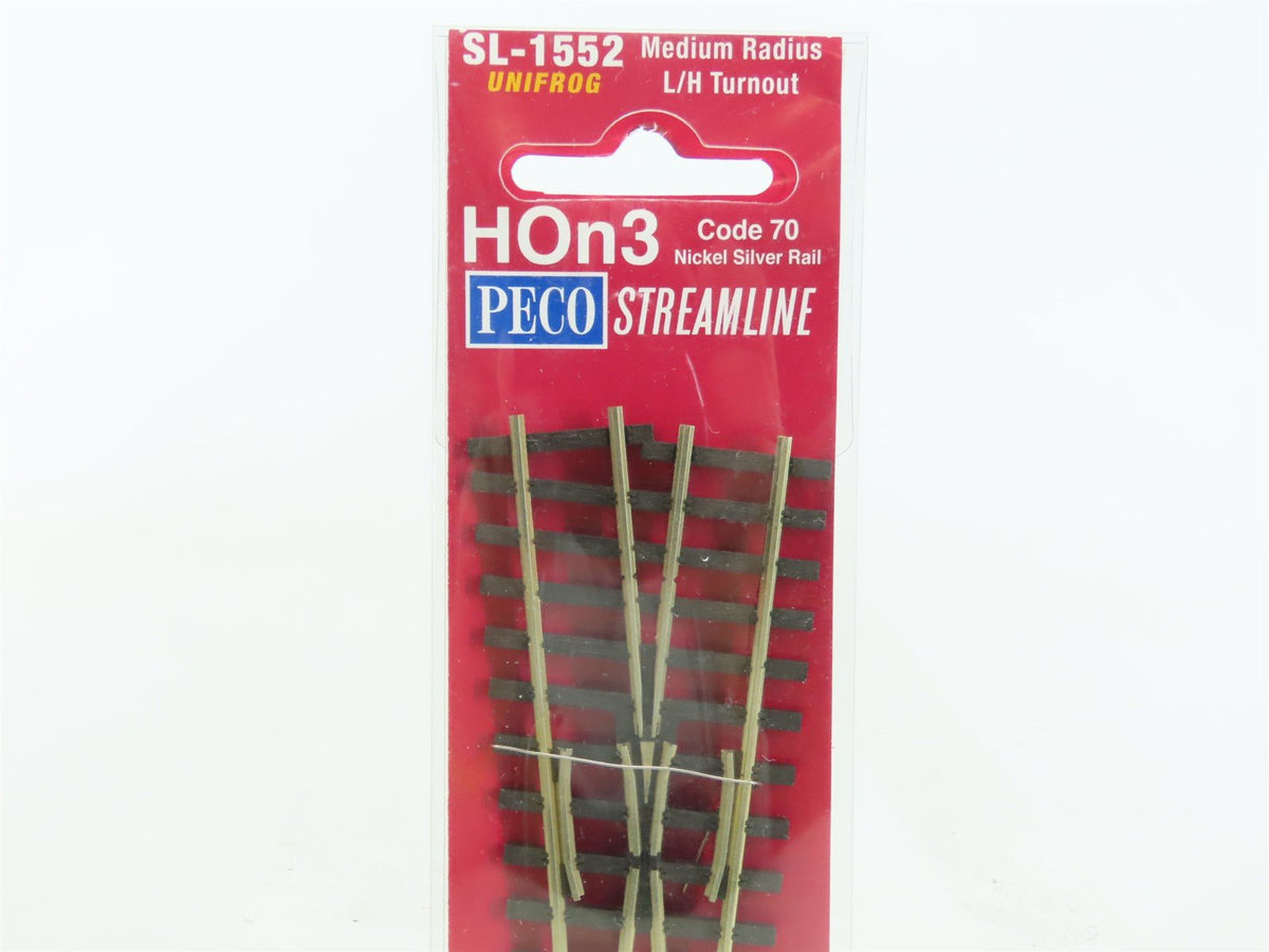 HOn3 Scale PECO SL-1552 Unifrog Code 70 Medium Radius Left Hand Turnout Track