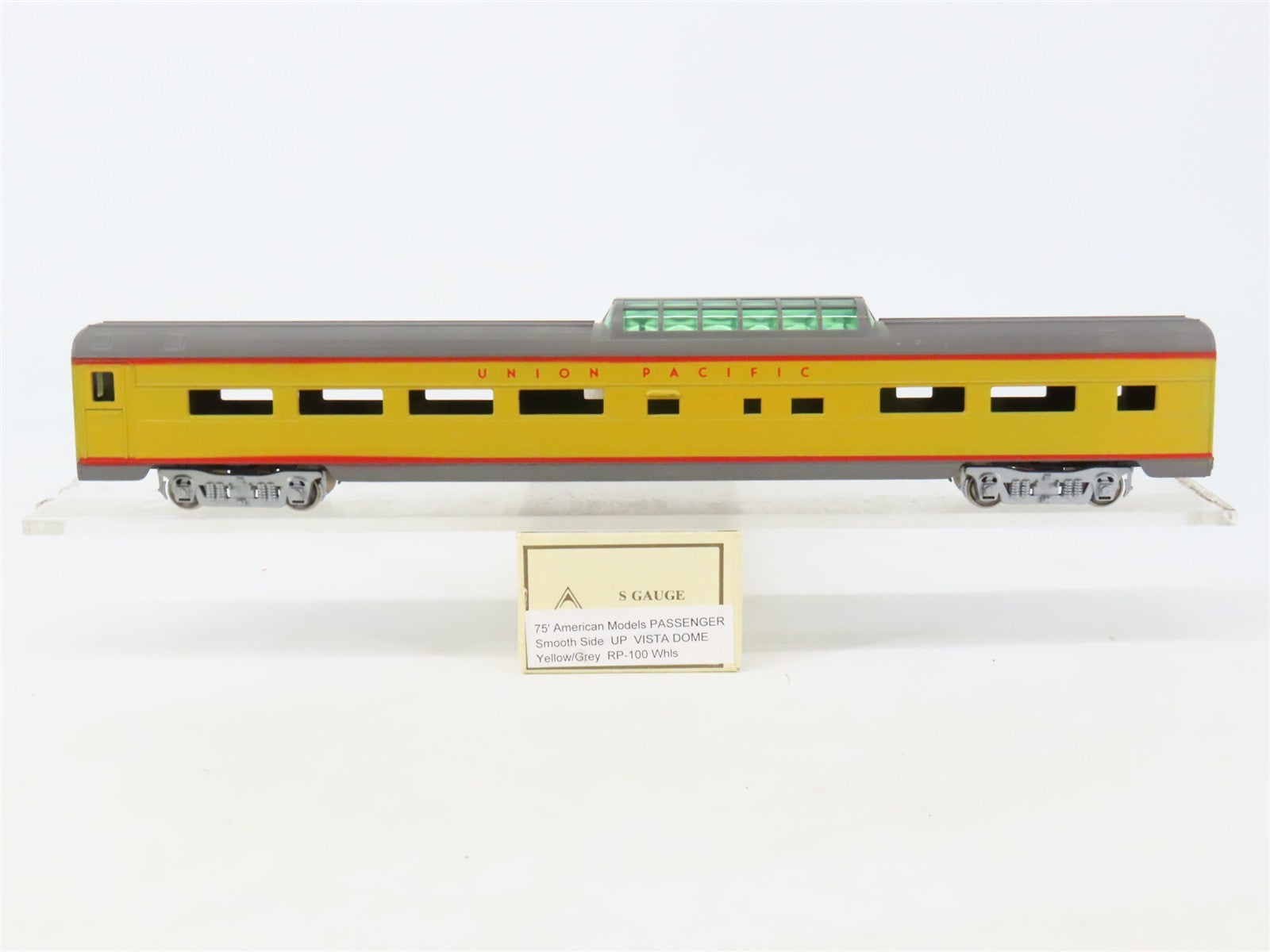 S Scale American Models UP Union Pacific 75' Vista Dome Passenger Car
