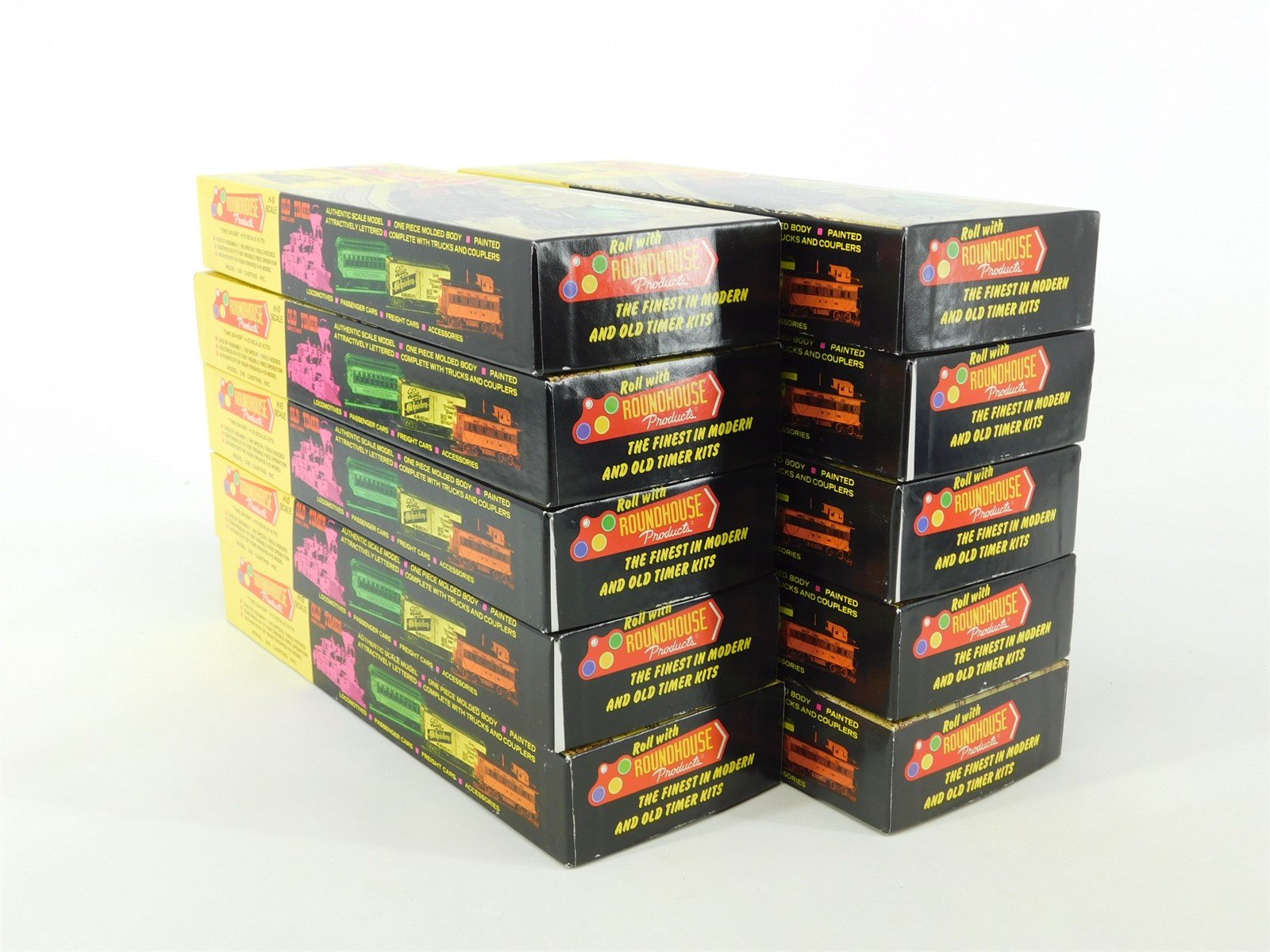 LOT of 10 Roundhouse 10-3/4" x 3-3/4" x 1-1/2" Empty Boxes for Model Trains