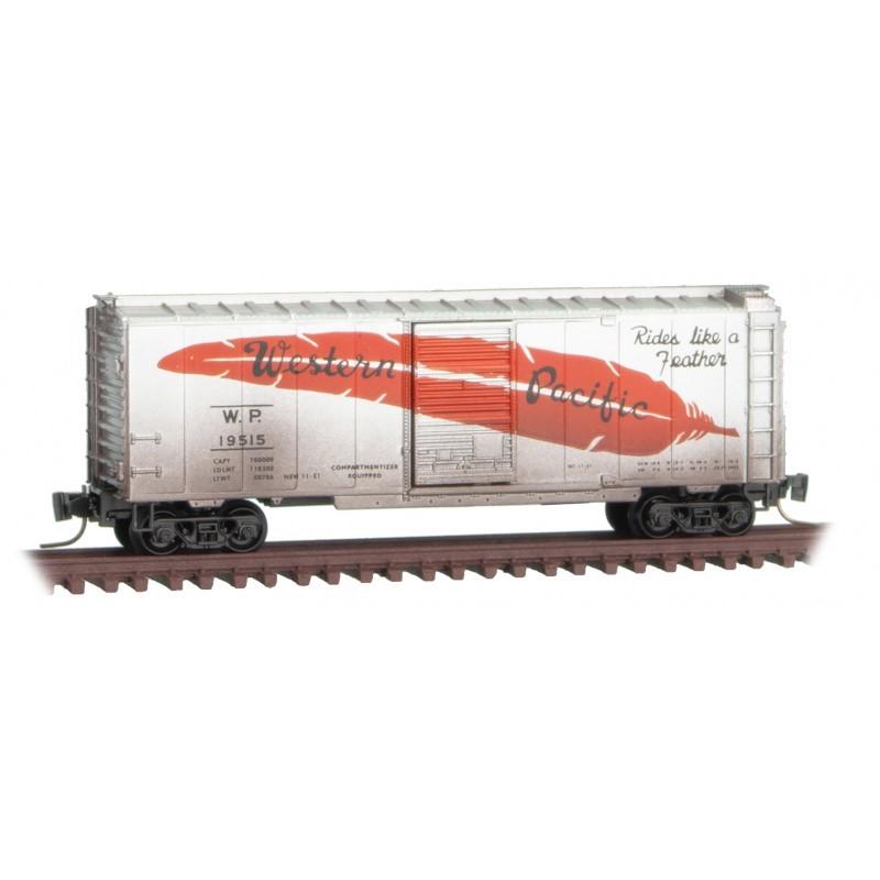 Z Scale Micro-Trains MTL 98305284 WP &quot;Feather&quot; 40&#39; Box Car Set 2-Pk - Weathered