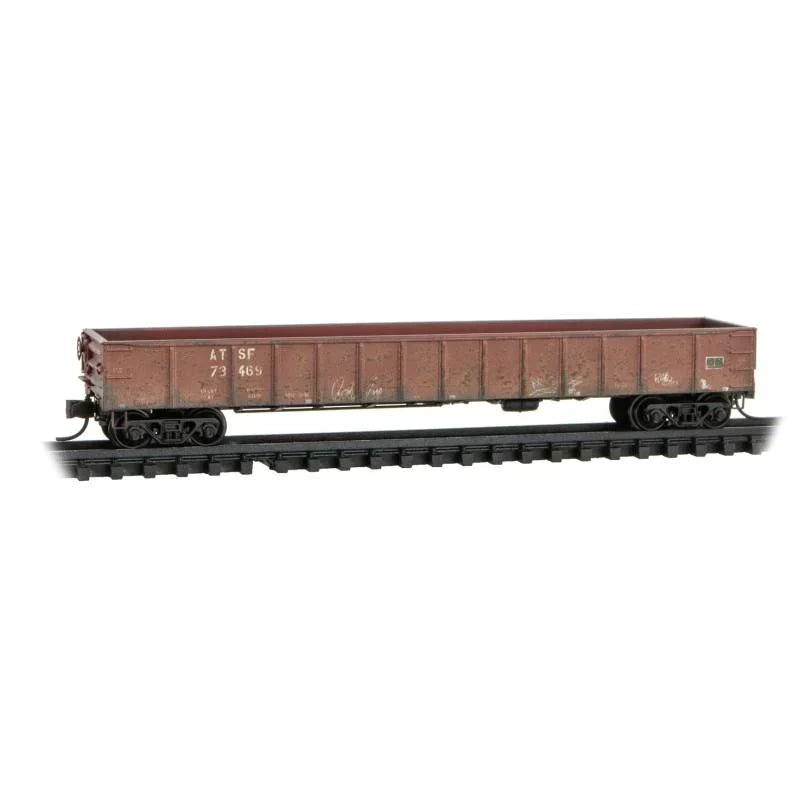 N Scale Micro-Trains MTL 98305031 ATSF Santa Fe 50&#39; Gondola Set 2-Pk - Weathered