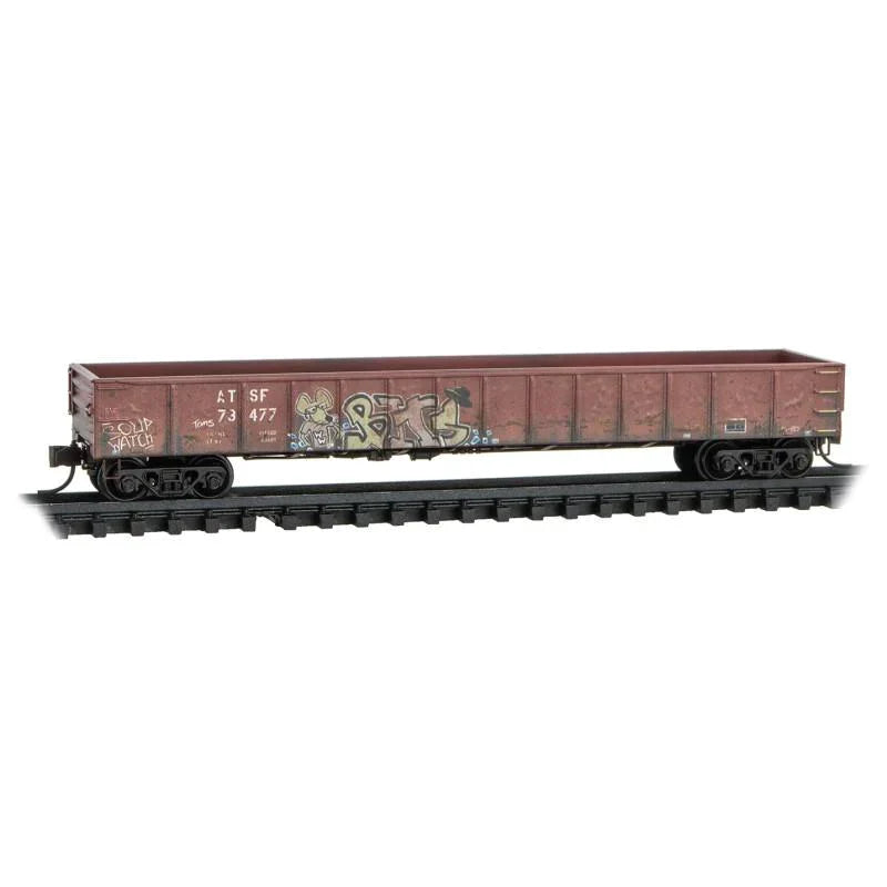 N Scale Micro-Trains MTL 98305031 ATSF Santa Fe 50&#39; Gondola Set 2-Pk - Weathered