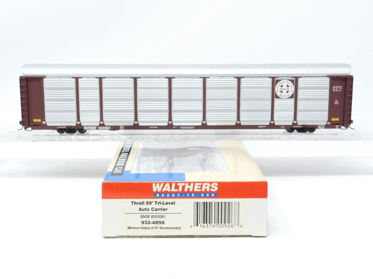 HO Walthers 932-4856 BNSF Railway 89&#39; Thrall Tri-Level Auto Rack Car #303061