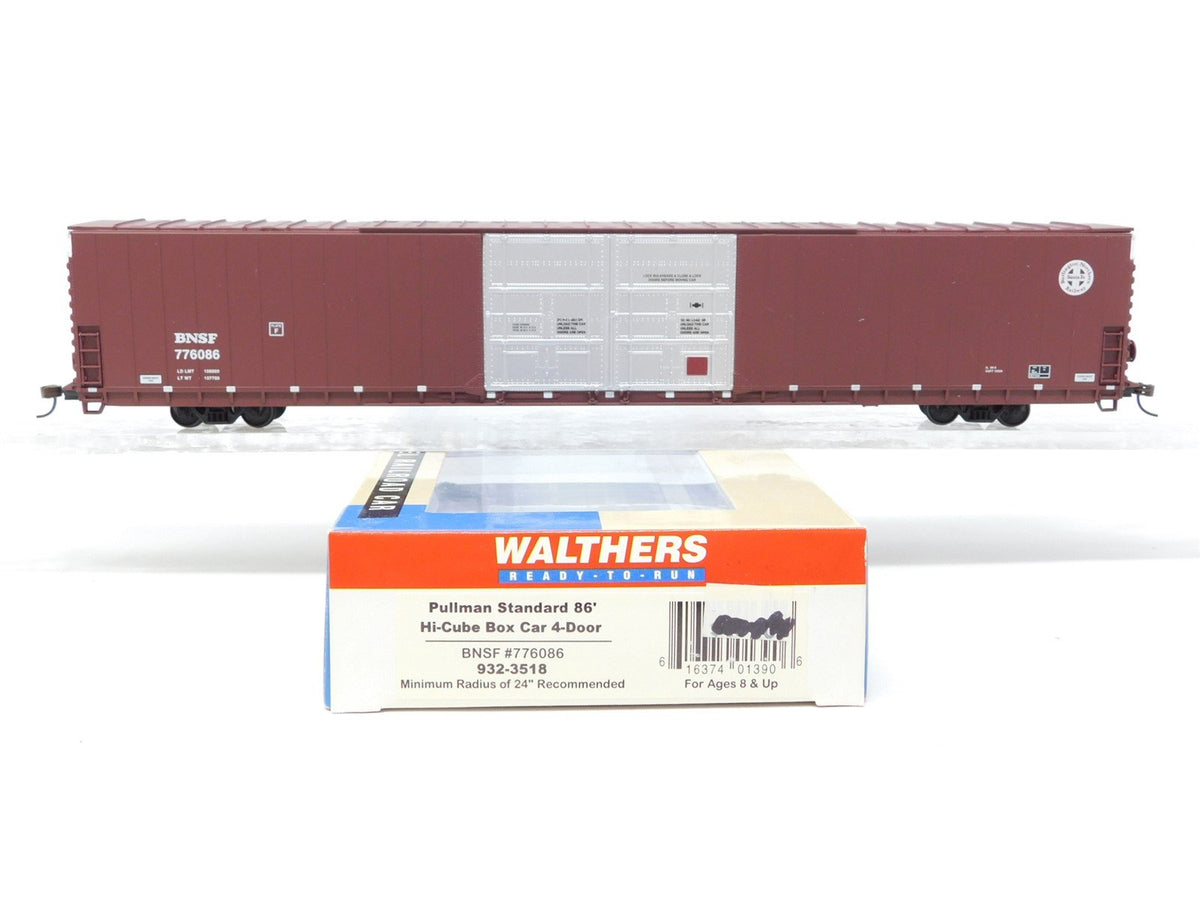 HO Scale Walthers 932-3518 BNSF Railway 86&#39; Steel Hi-Cube Box Car #776086