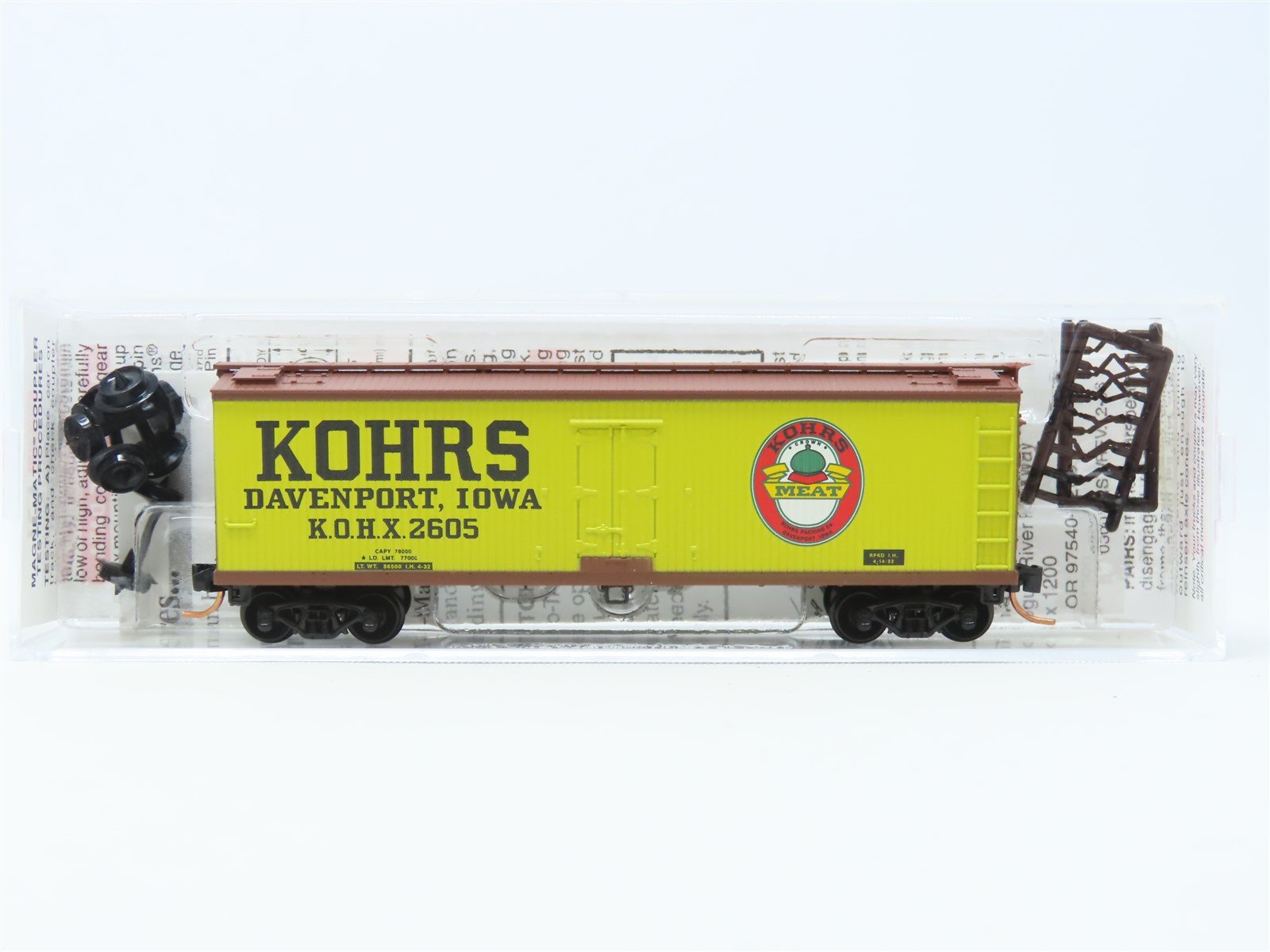 N Scale Micro-Trains MTL 49110 KOHX Kohrs Meat Packing 40' Wood Reefer #2605