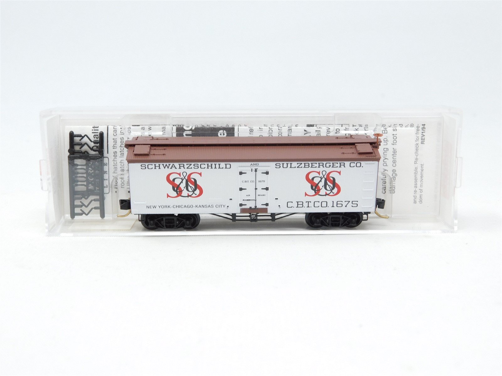 N Micro-Trains MTL 58020 CBTCO Schwarzschild & Sulzberger 36' Wood Reefer #1675