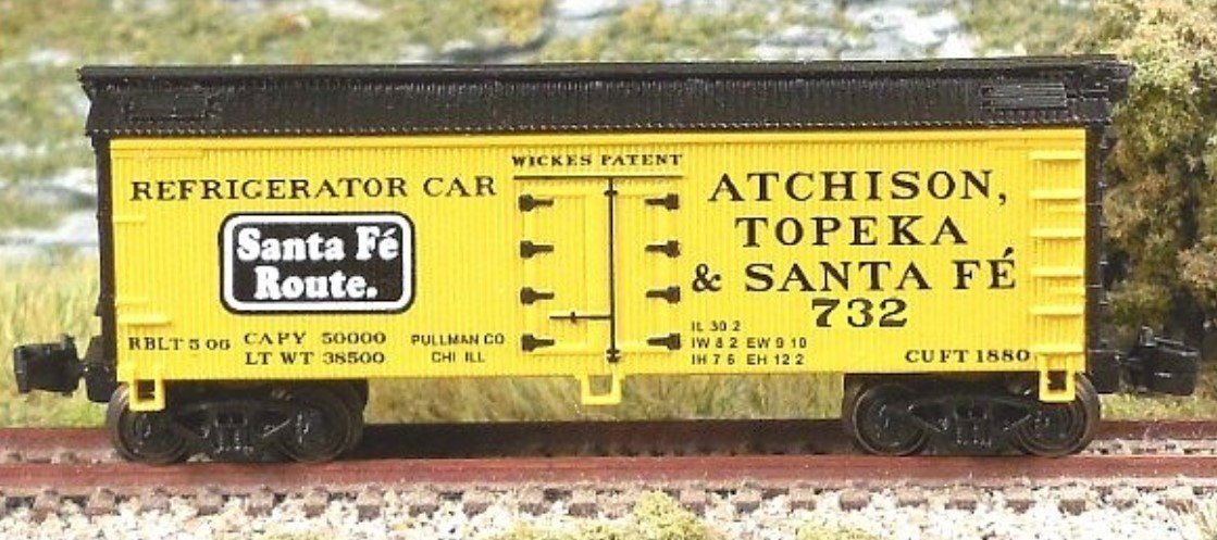 Z Scale FULL THROTTLE FTB9029-2 ATSF Santa Fe 34&#39; Rebuilt Woodside Reefer Set #2