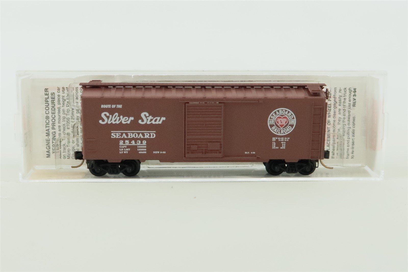 N Scale Micro-Trains MTL 20650 SAL "Silver Star" 40' Steel Box Car #25439