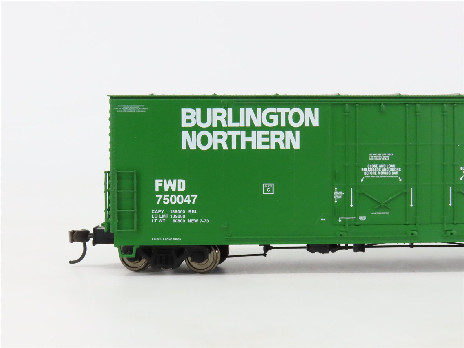 HO Atlas 1751-4 FWD Burlington Northern Evans Double Plug Door Box Car #750047