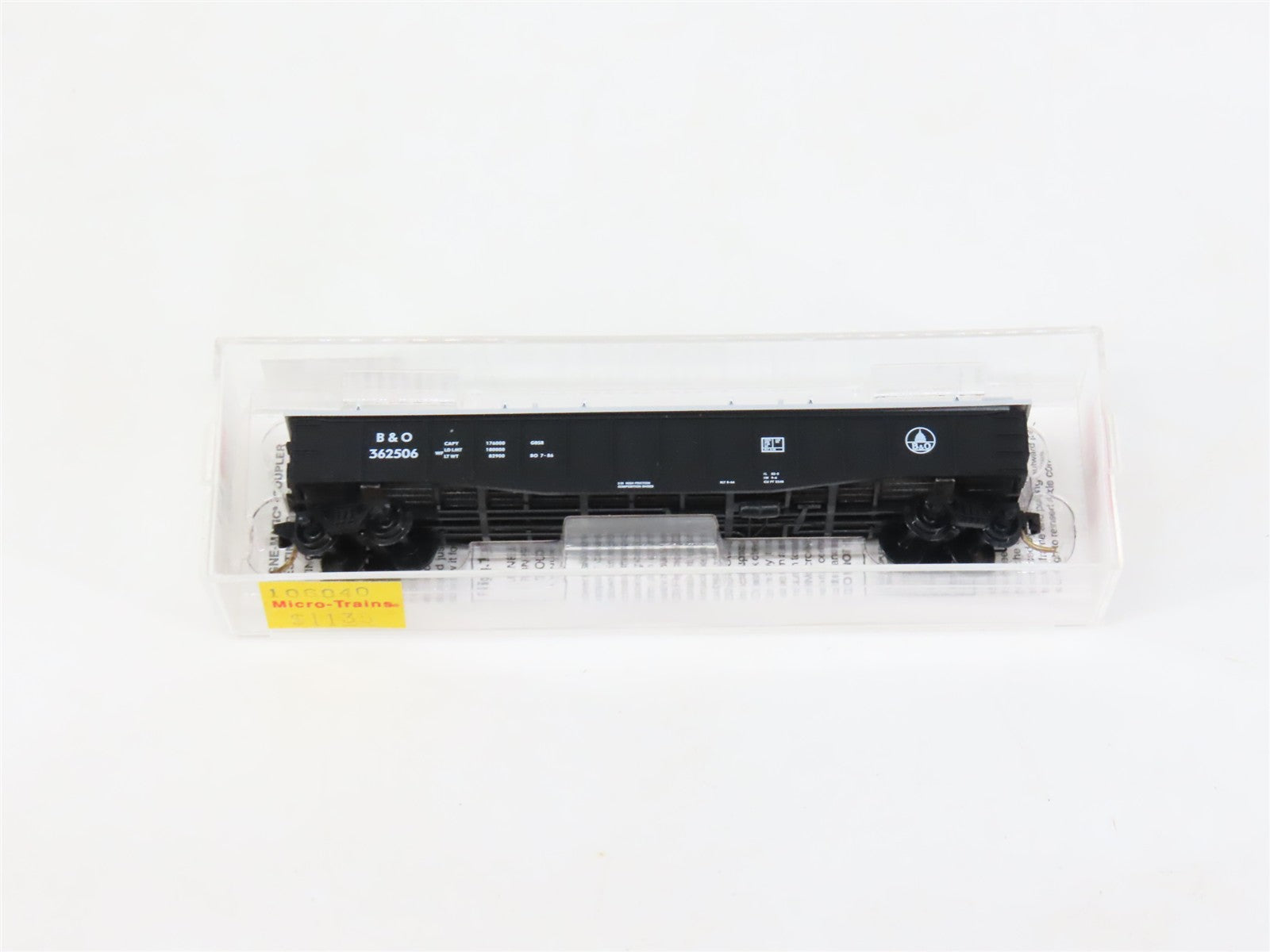 N Scale Micro-Trains MTL #106040 B&O Baltimore & Ohio 50' Gondola #362506
