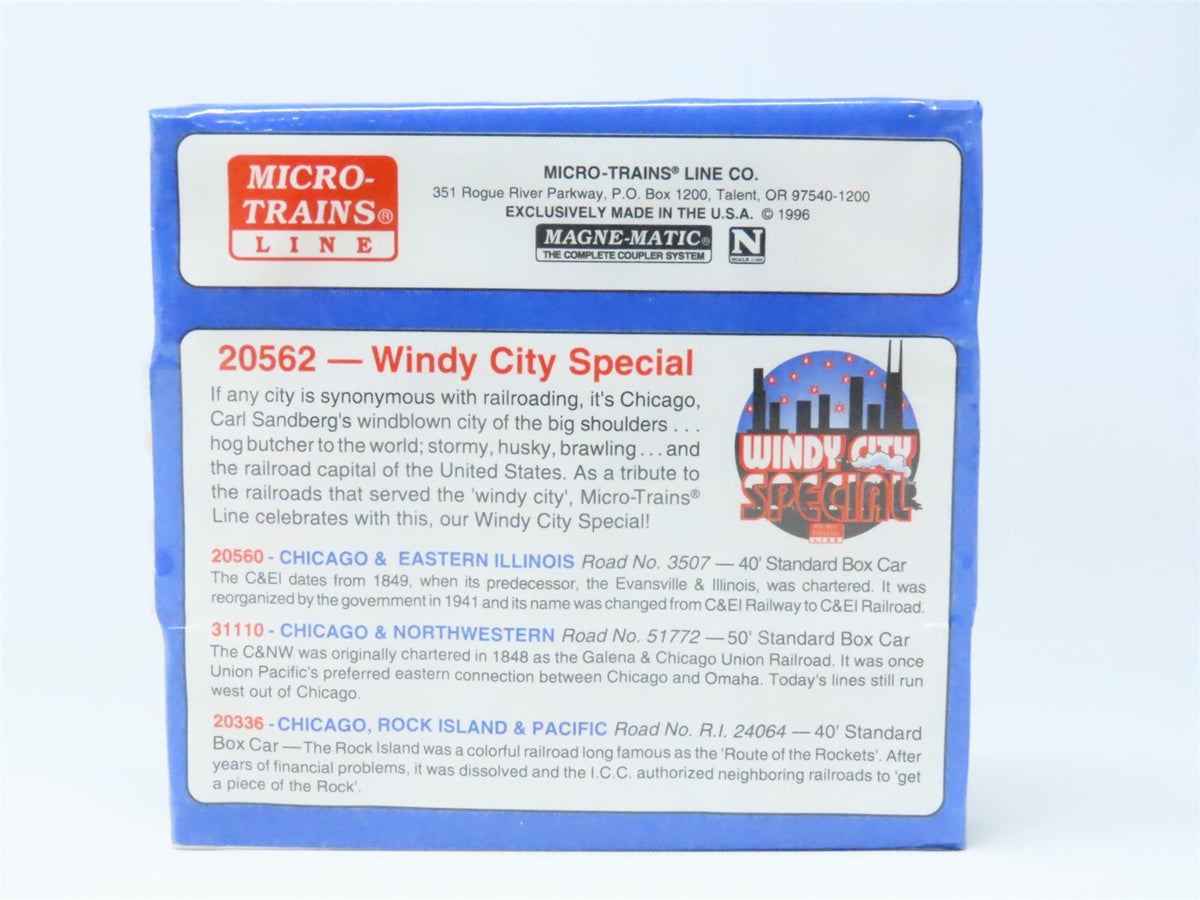 N Scale Micro-Trains MTL #20562 RI C&amp;EI CNW Windy City Special Box Car 3-Pack