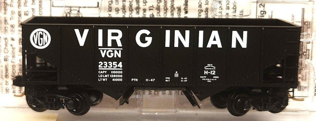 N Scale Micro-Trains MTL #56200 VGN Virginian 2-Bay Open Hopper #23354