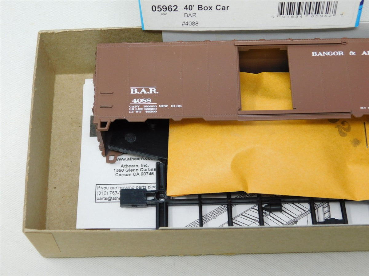 HO Scale Athearn Kit #05962 BAR Bangor &amp; Aroostook 40&#39; Single Door Box Car #4088