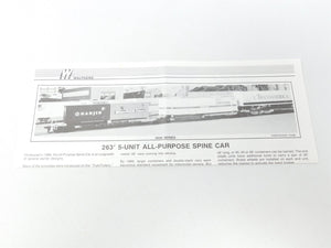 HO Scale Walthers Kit #932-3931 TTX Transportation 5-Unit Spine Car #79876