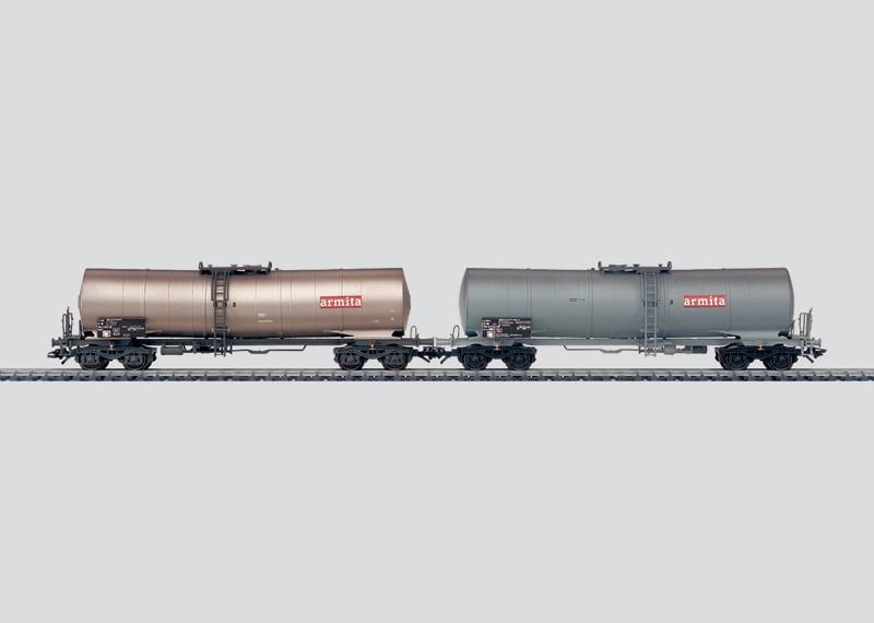 HO Scale Marklin 46553 NS SNCB Dutch & Belgian Weathered Tank Cars 2-Car Set