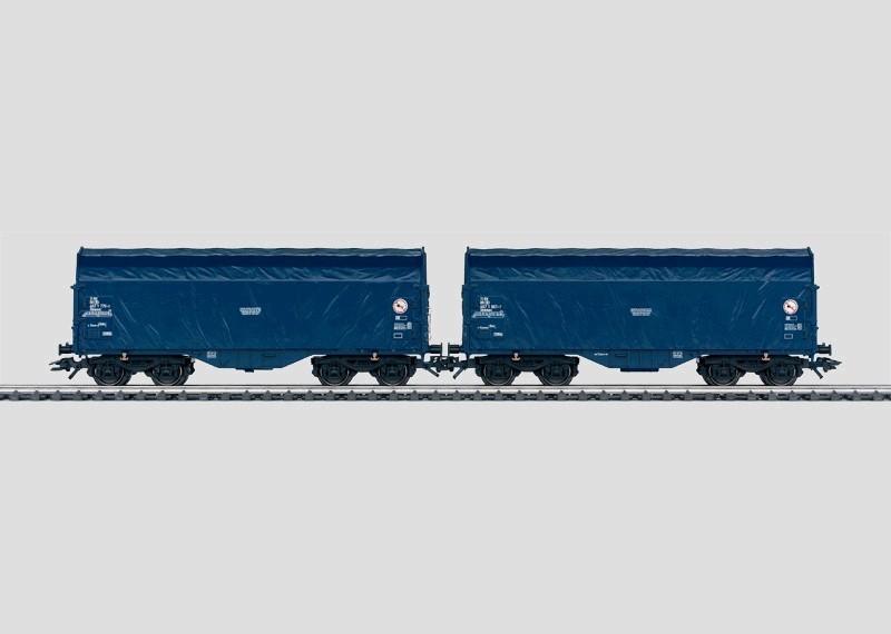 HO Marklin 47210 SNCB Belgian Tarp Covered Coil Transporter Cars 2-Car Set