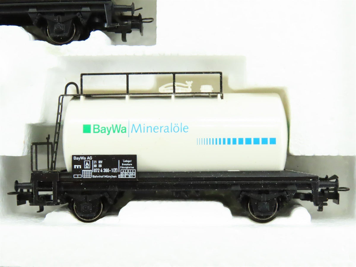 HO Scale Marklin DB German &quot;Mineral Oil&quot; Conoco Calpam BayWa Tank Cars 3-Car Set