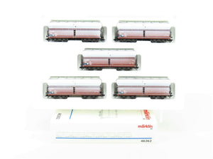 HO Marklin 46262 DB German Federal Weathered Limestone Covered Hoppers 5-Car Set