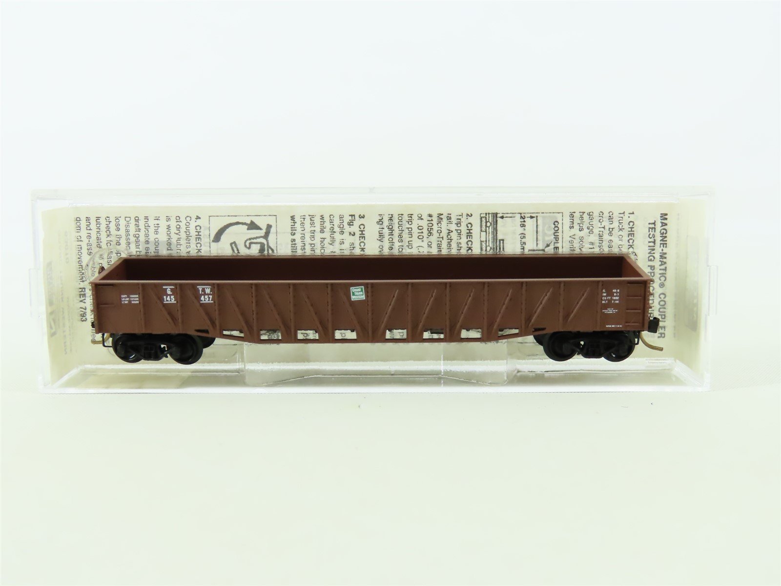 N Scale Micro-Trains MTL 63010 GTW Grand Trunk Western 50' Gondola #145457