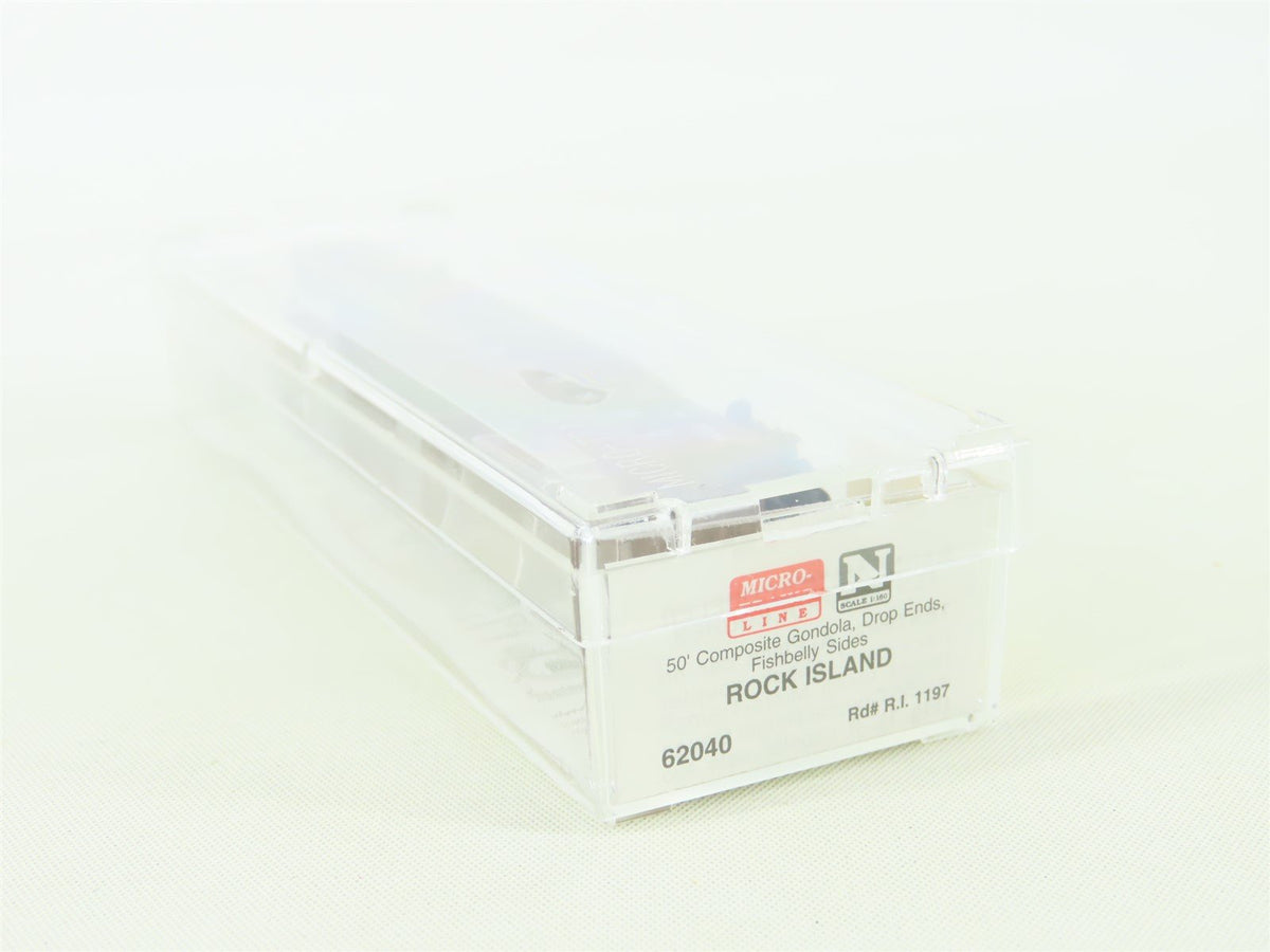 N Scale Micro-Trains MTL 62040 R.I Rock Island 50&#39; Steel Gondola #1197
