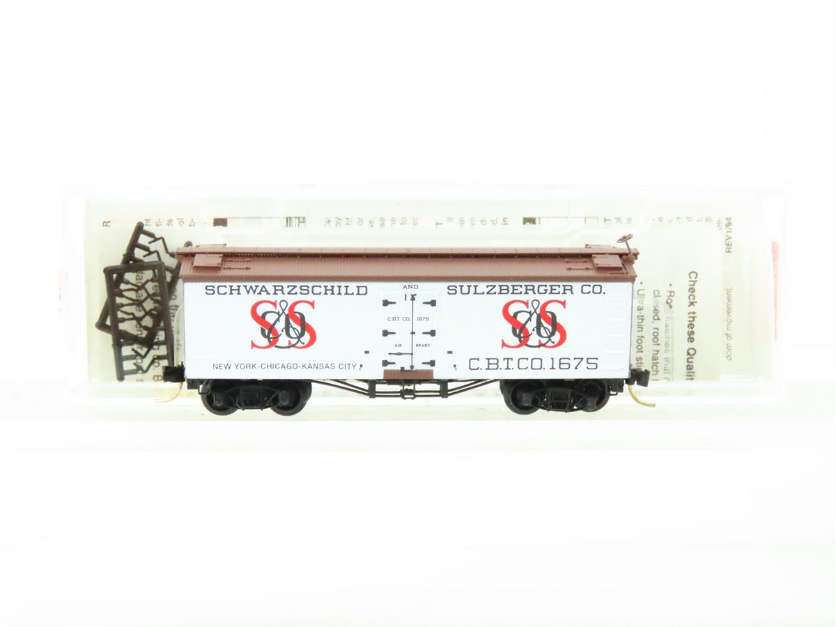 N Scale Micro-Trains MTL 58020 CBTCO Schwarzschild Sulzberger 36&#39; Reefer #1675