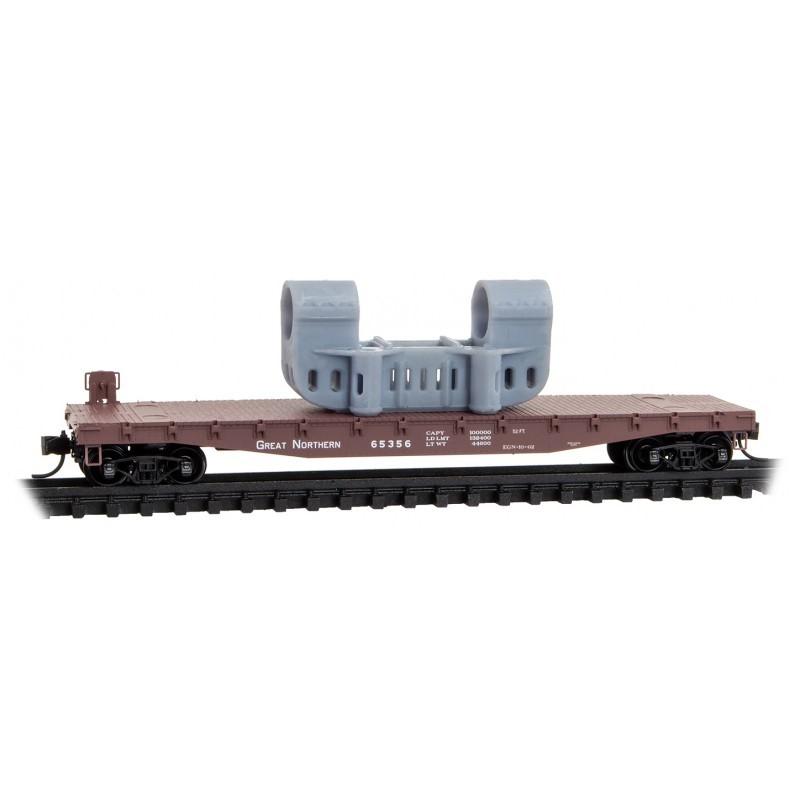 N Scale Micro-Trains MTL 04500640 GN Great Northern 50&#39; Flat Car #65356 w/ Load