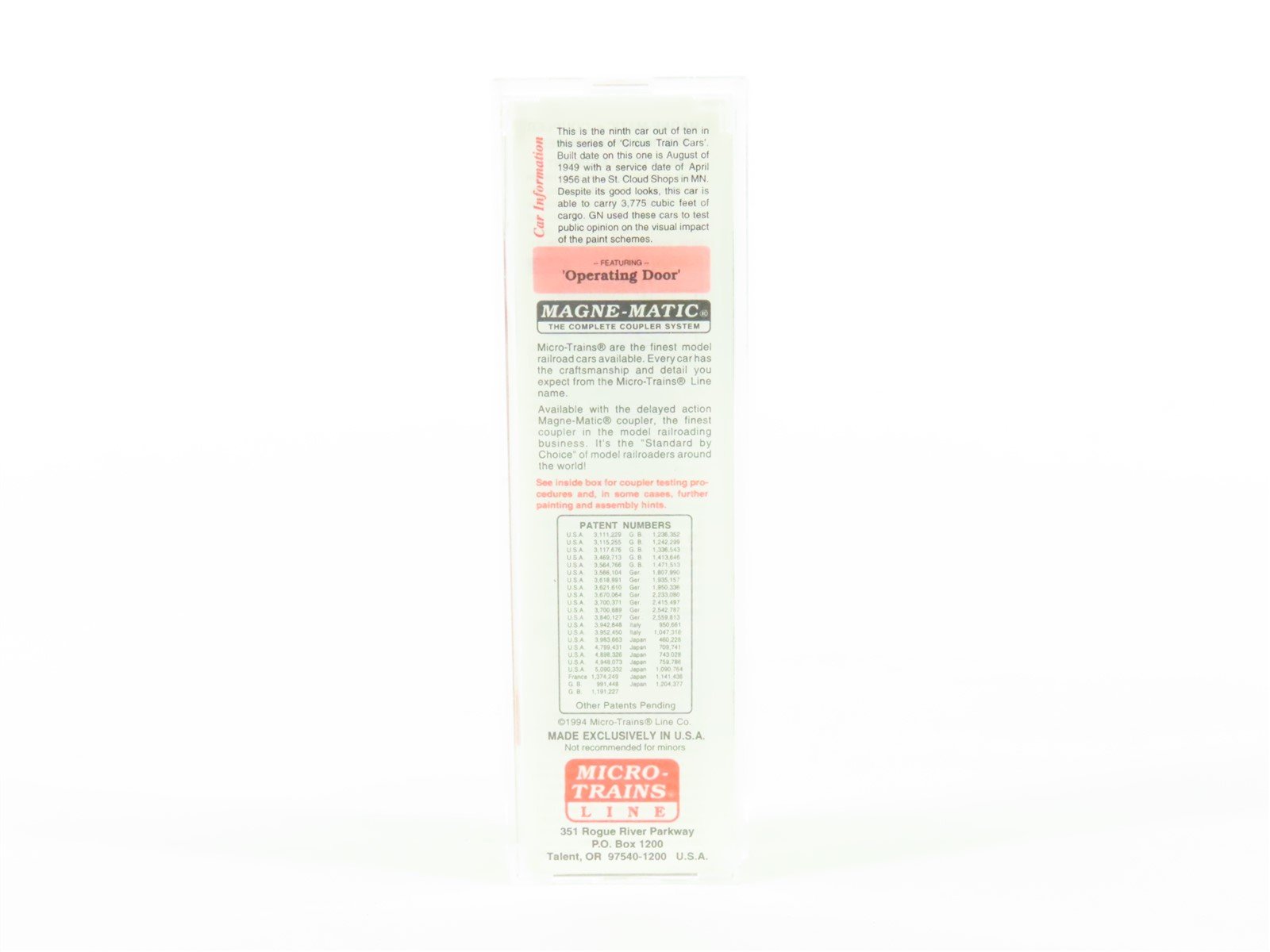 N Scale Micro-Trains MTL 20176 GN Great Northern 40' Steel Box Car #18588