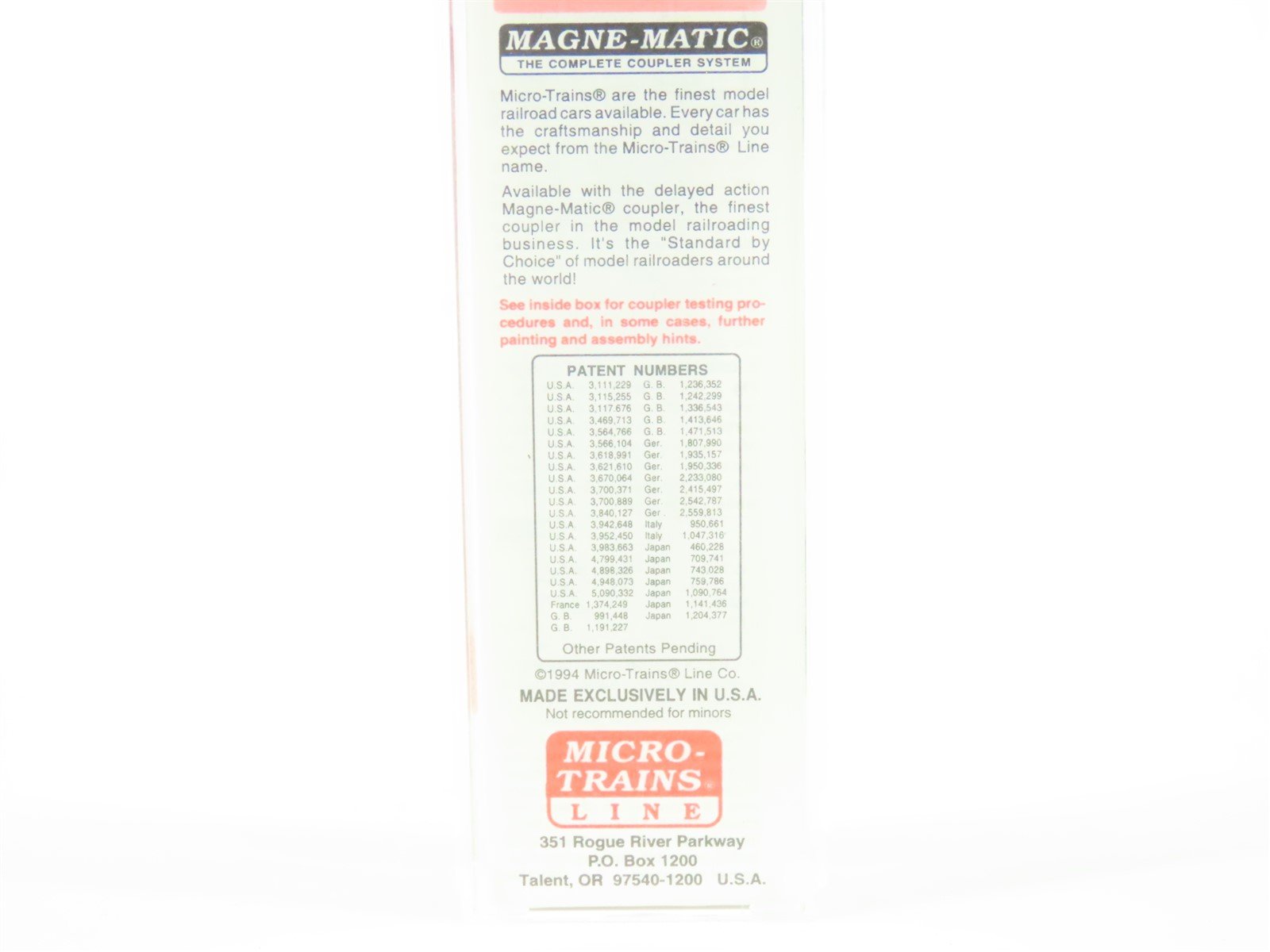 N Scale Micro-Trains MTL 20176 GN Great Northern 40' Steel Box Car #18588