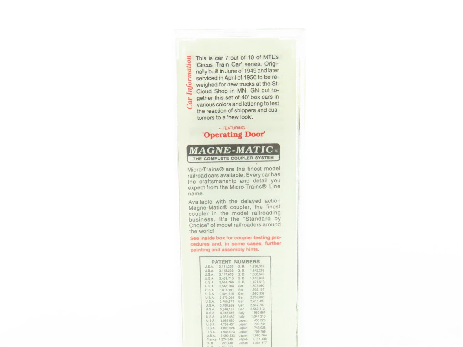 N Scale Micro-Trains MTL 20186 GN Great Northern 40' Single Door Box Car #19617