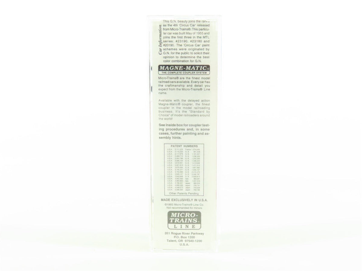 N Scale Micro-Trains MTL 23200 GN Great Northern 40&#39; Double Door Box Car #3249