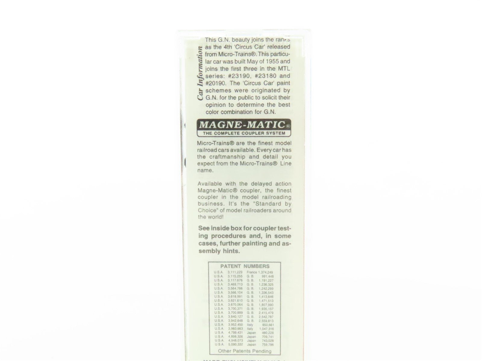 N Scale Micro-Trains MTL 23200 GN Great Northern 40' Double Door Box Car #3249