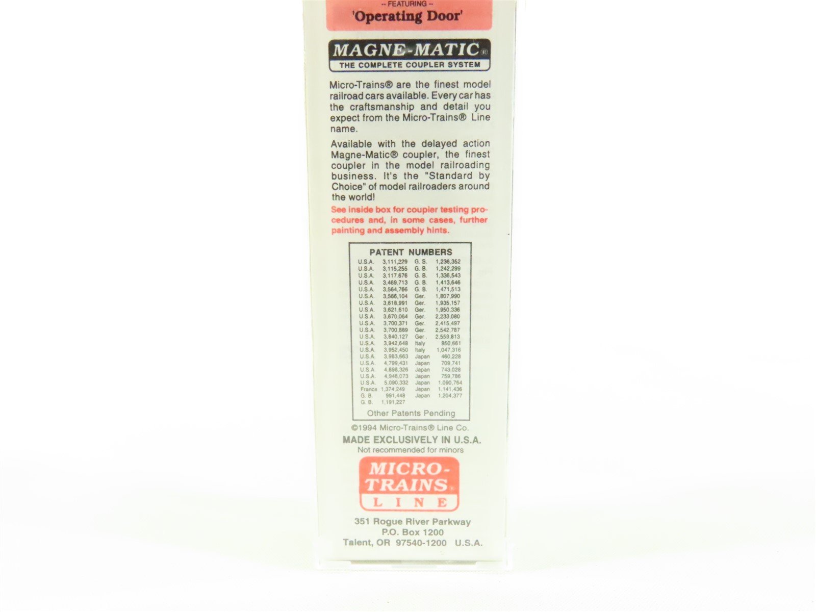 N Scale Micro-Trains MTL 20146 Rutland Green Mt. Gateway 40' Box Car #103