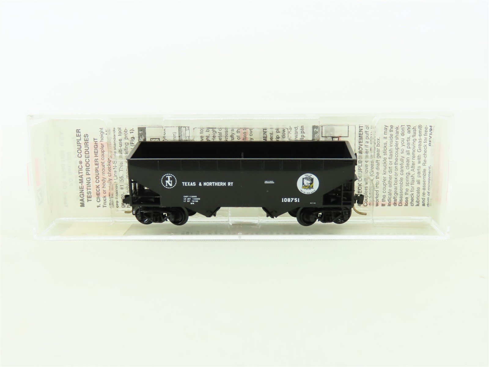 N Scale Micro-Trains MTL 55350 TN Texas & Northern RY 2-Bay Hopper #108751