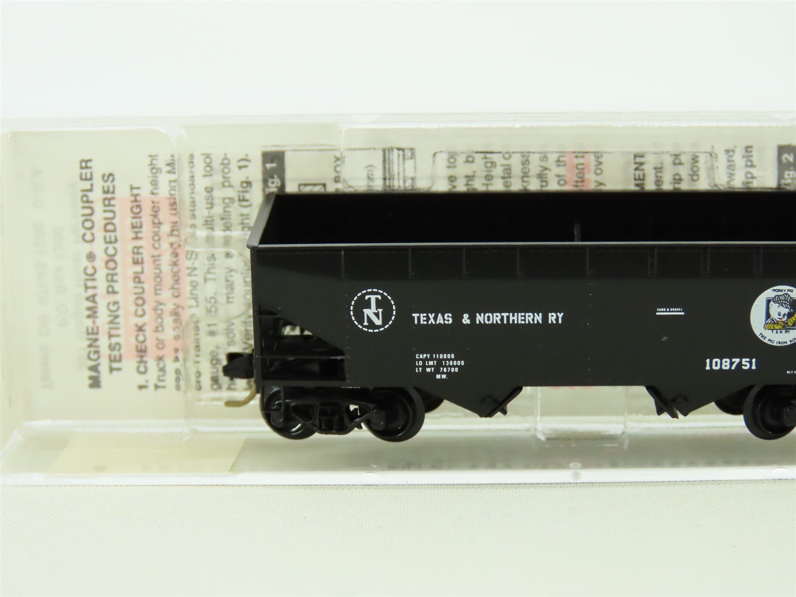 N Scale Micro-Trains MTL 55350 TN Texas & Northern RY 2-Bay Hopper #108751