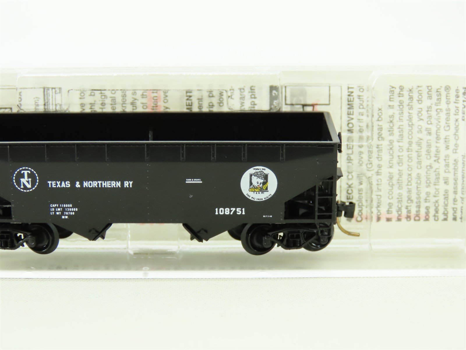 N Scale Micro-Trains MTL 55350 TN Texas & Northern RY 2-Bay Hopper #108751