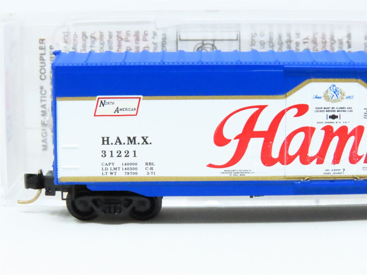 N Scale Micro-Trains MTL 38230 HAMX Hamm&#39;s 50&#39; Plug Door Box Car #31221