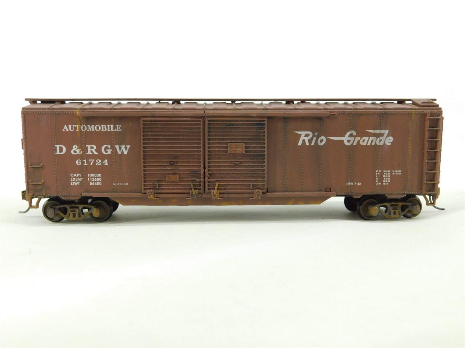 HO D&RGW Denver & Rio Grande Western Double Door Box Car #61724 - Pro Custom