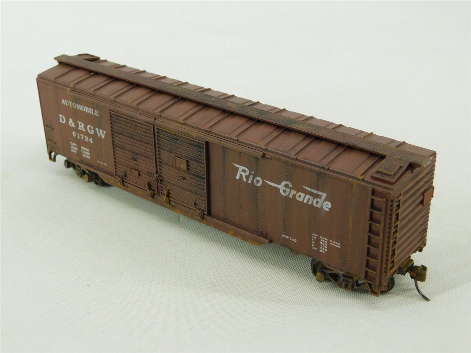 HO D&RGW Denver & Rio Grande Western Double Door Box Car #61724 - Pro Custom