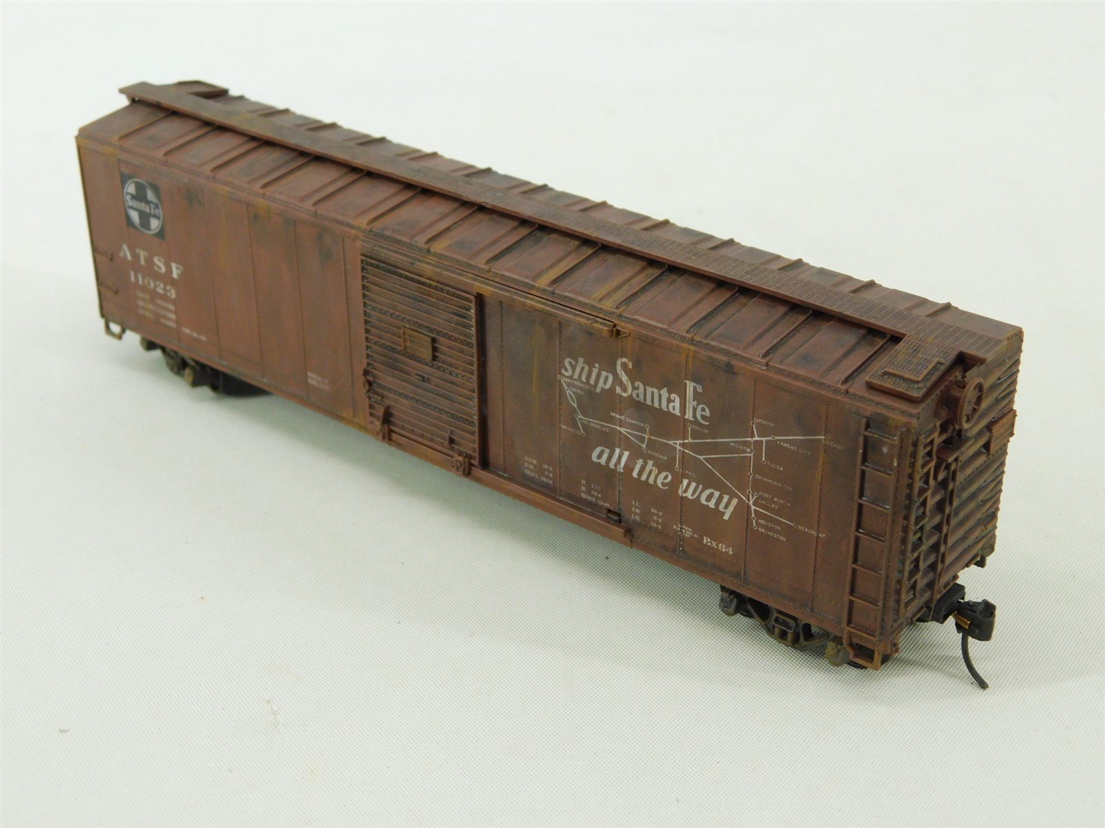 HO ATSF Santa Fe Grand Canyon Single Door Box Car #11023 - Pro Custom