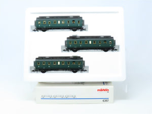 HO Marklin 4397 SNCB Belgian National 3rd Class Compartment Passenger 3-Car Set