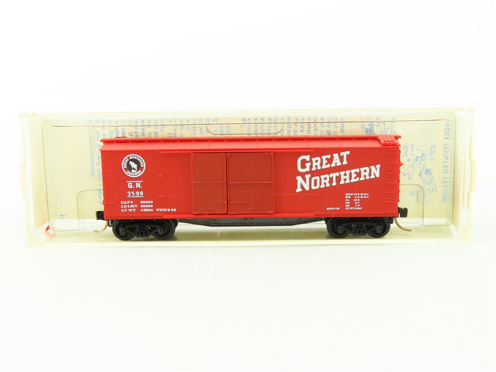 N Scale Micro-Trains MTL 43196 GN Great Northern "Goat" 40' Box Car #3596