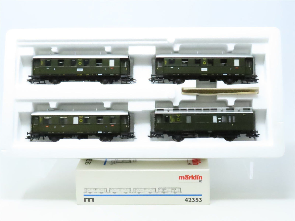 HO Scale Marklin 42353 DR German &quot;Hell&#39;s Valley Railroad&quot; 4-Car Passenger Set