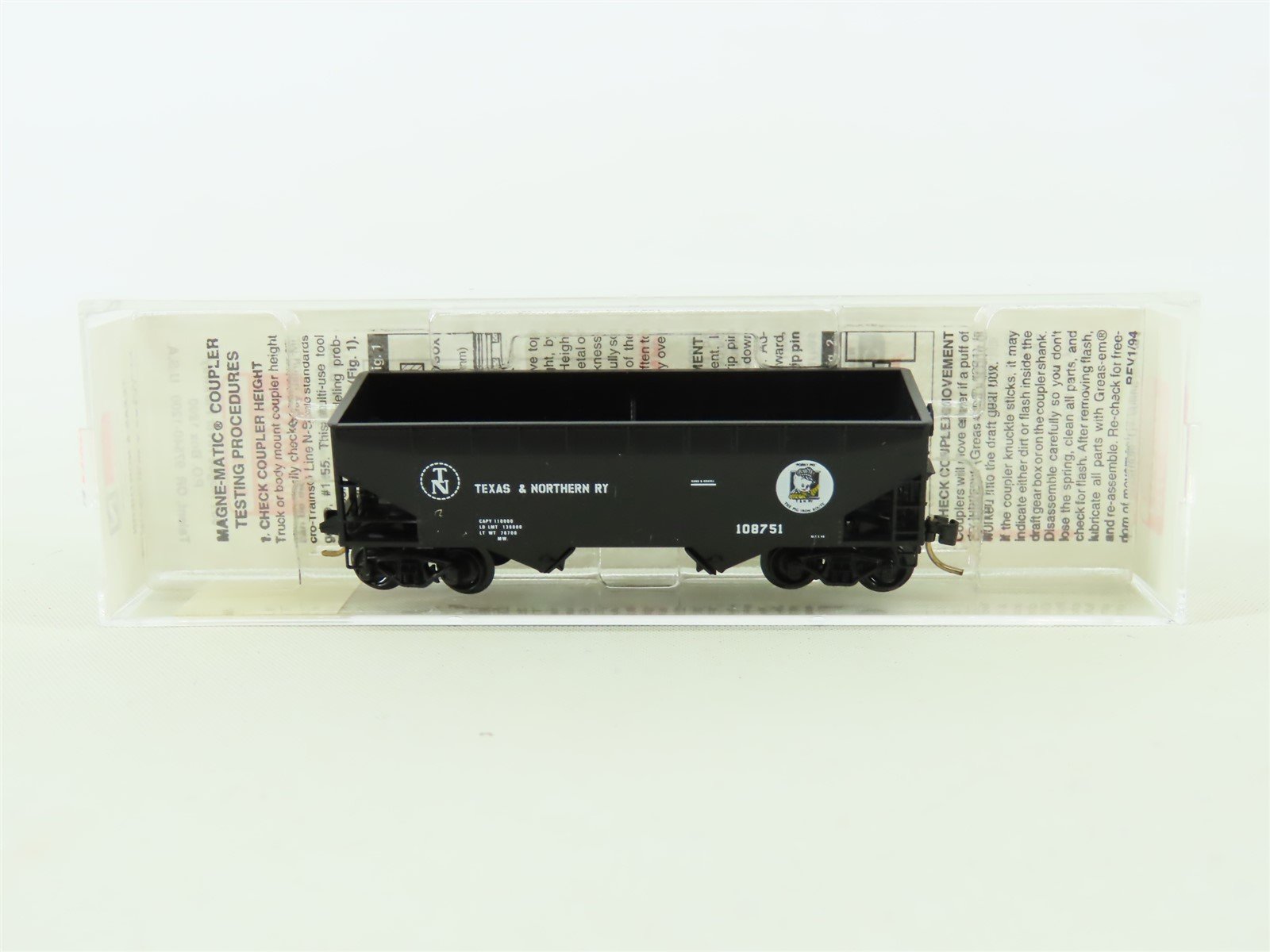 N Scale Micro-Trains MTL 55350 TN Texas & Northern "Porky" 2-Bay Hopper #108751